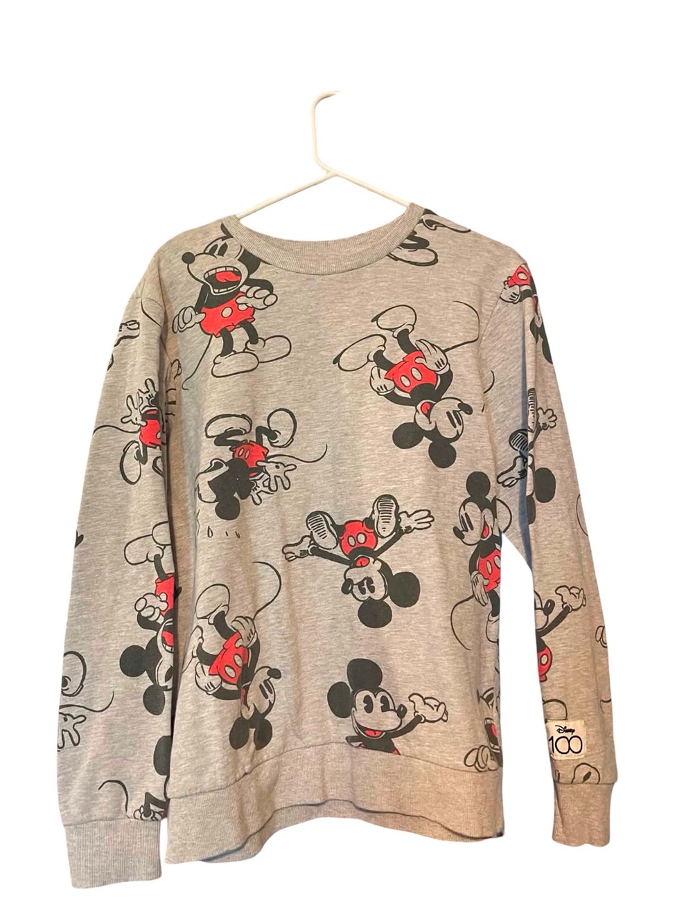 Disney Gray Sweatshirt with Red Mickey Prints